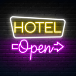 Hotel Open neon sign by Neon.Shop for hotels, motels, and inns