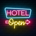 Hotel Open neon sign by Neon.Shop for hotels, motels, and inns