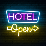 Hotel Open neon sign by Neon.Shop for hotels, motels, and inns