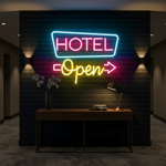 Hotel Open neon sign by Neon.Shop for hotels, motels, and inns