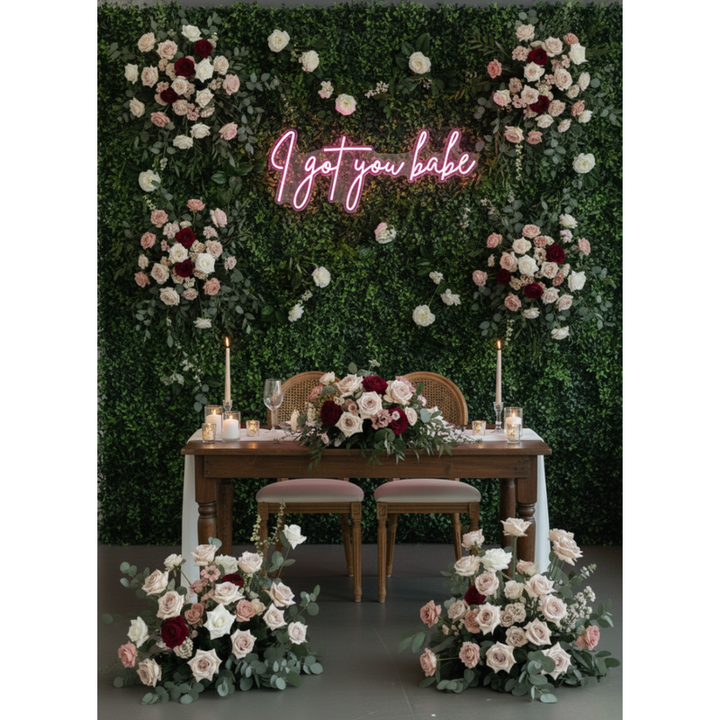 Elegant wedding backdrop neon sign I Got You Babe Neon.Shop