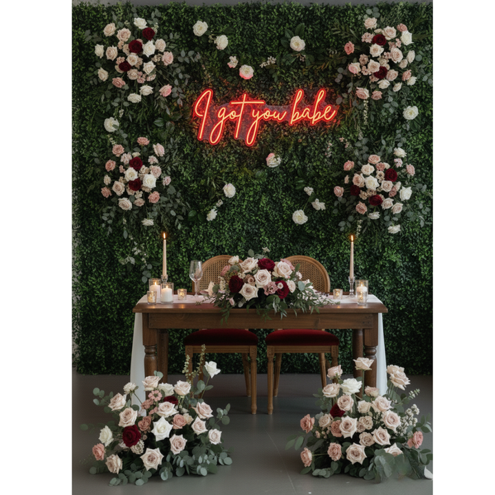 Elegant wedding backdrop neon sign I Got You Babe Neon.Shop