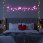I Love You So Much Valentine’s Day LED neon sign glowing with romantic light by Neon.Shop