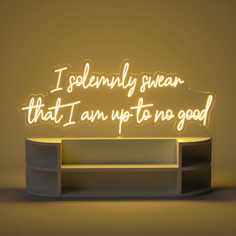 I Solemnly Swear That I Am Up to No Good neon sign glowing in bright LED colors by Neon.Shop