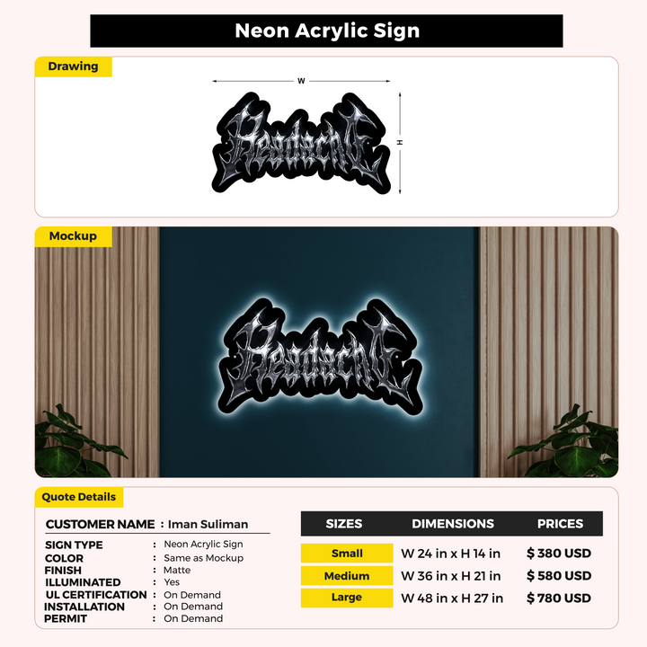 Custom Signs for Iman Suliman