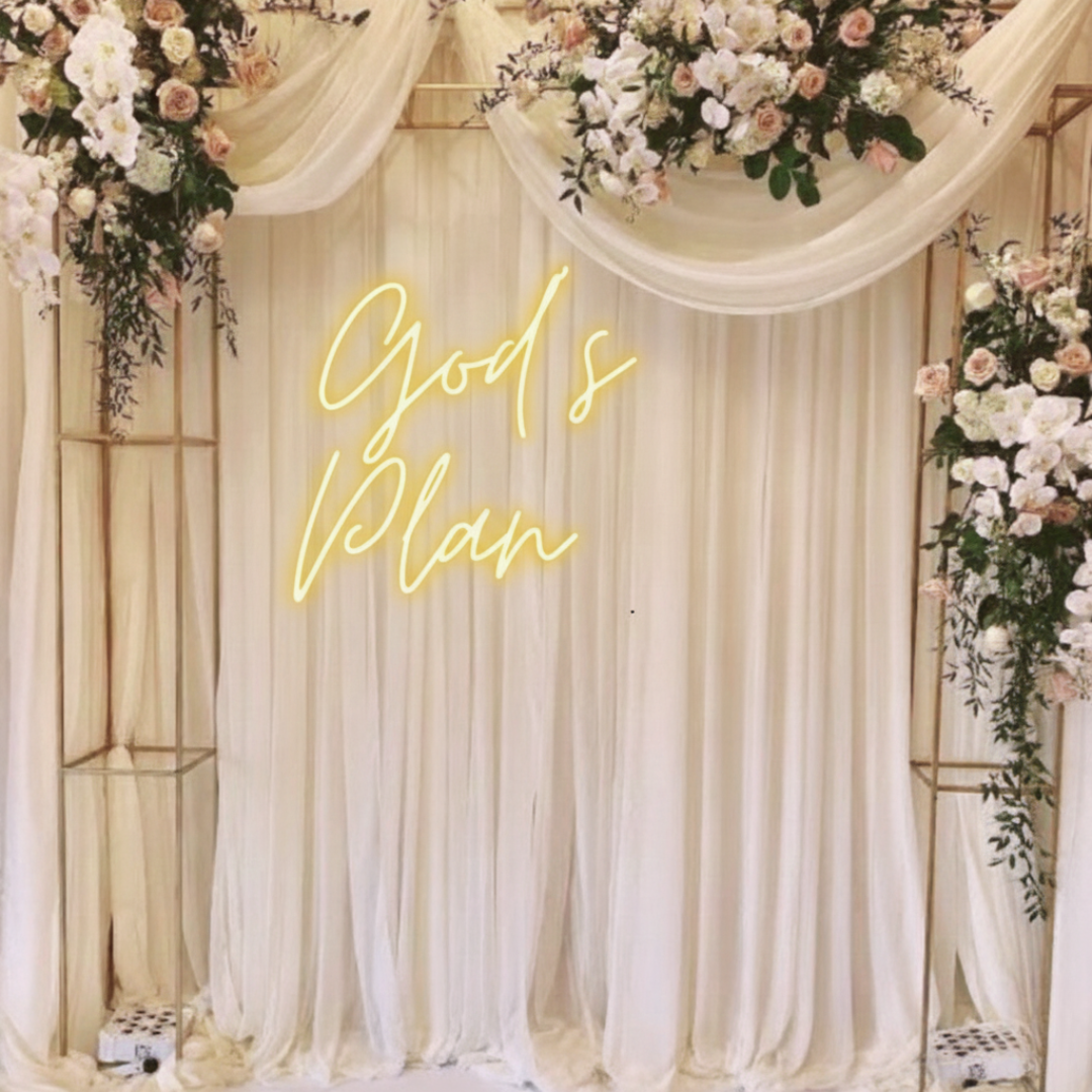 Inspirational God’s Plan LED neon sign for wedding decor Neon.Shop