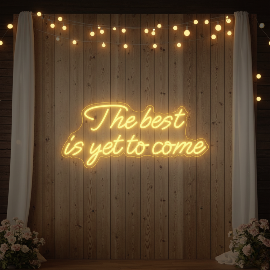 Inspirational wedding LED neon sign The Best Is Yet to Come Neon.Shop
