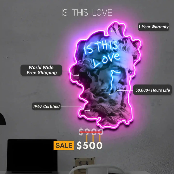 IS THIS LOVE UV ART LED NEON SIGN