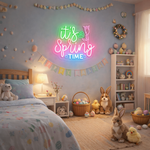 It's Spring Time Easter LED Neon Sign glowing spring message decorative neon light by Neon.shop