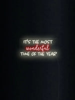It’s the Most Wonderful Time of the Year Merry Christmas Neon Sign by Neon.Shop featuring glowing festive lettering for holiday décor.