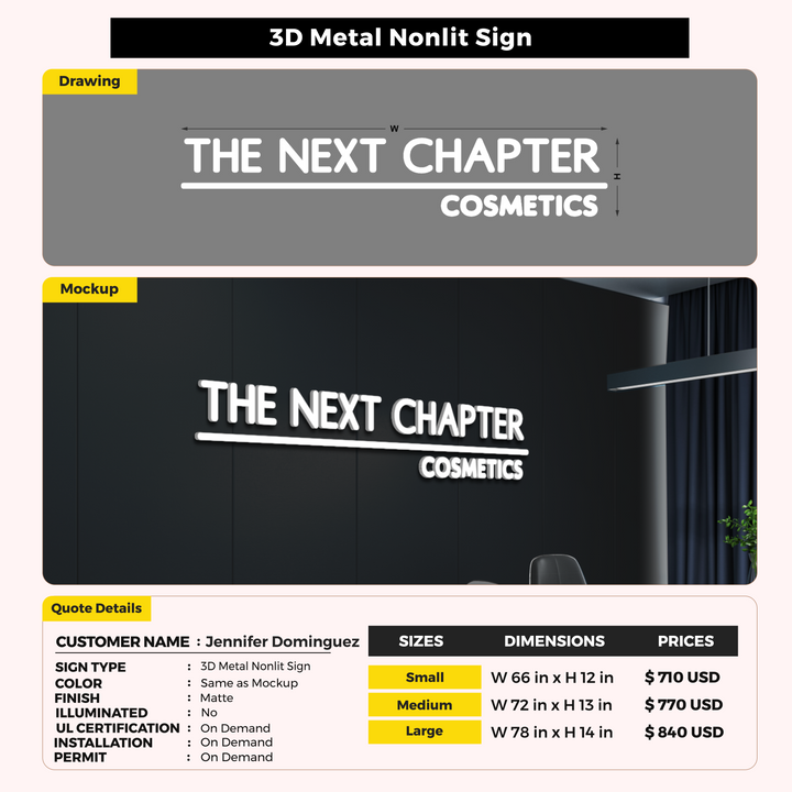 Custom Signs For Jennifer Dominguez