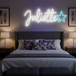 Juliette Name LED Neon Sign in customizable LED tubing, personalized wall-mounted name light décor by Neon.Shop for bedrooms, events, and gifts.
