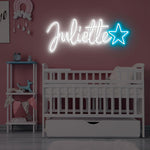Juliette Name LED Neon Sign in customizable LED tubing, personalized wall-mounted name light décor by Neon.Shop for bedrooms, events, and gifts.