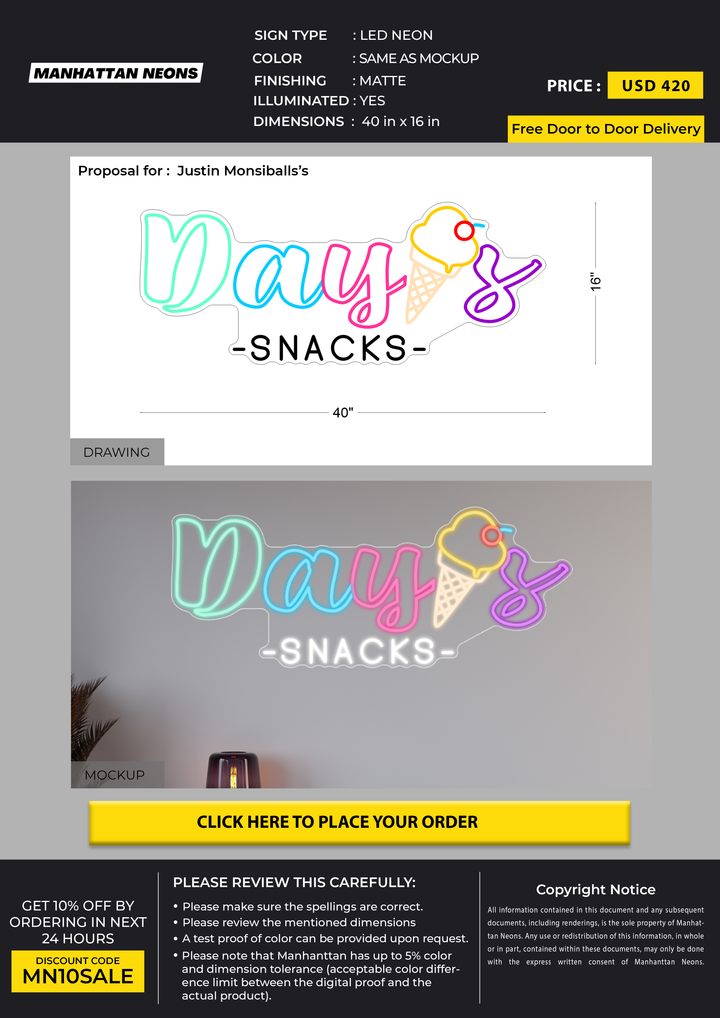 Led Neon Sign for Justin Monsiballs’s