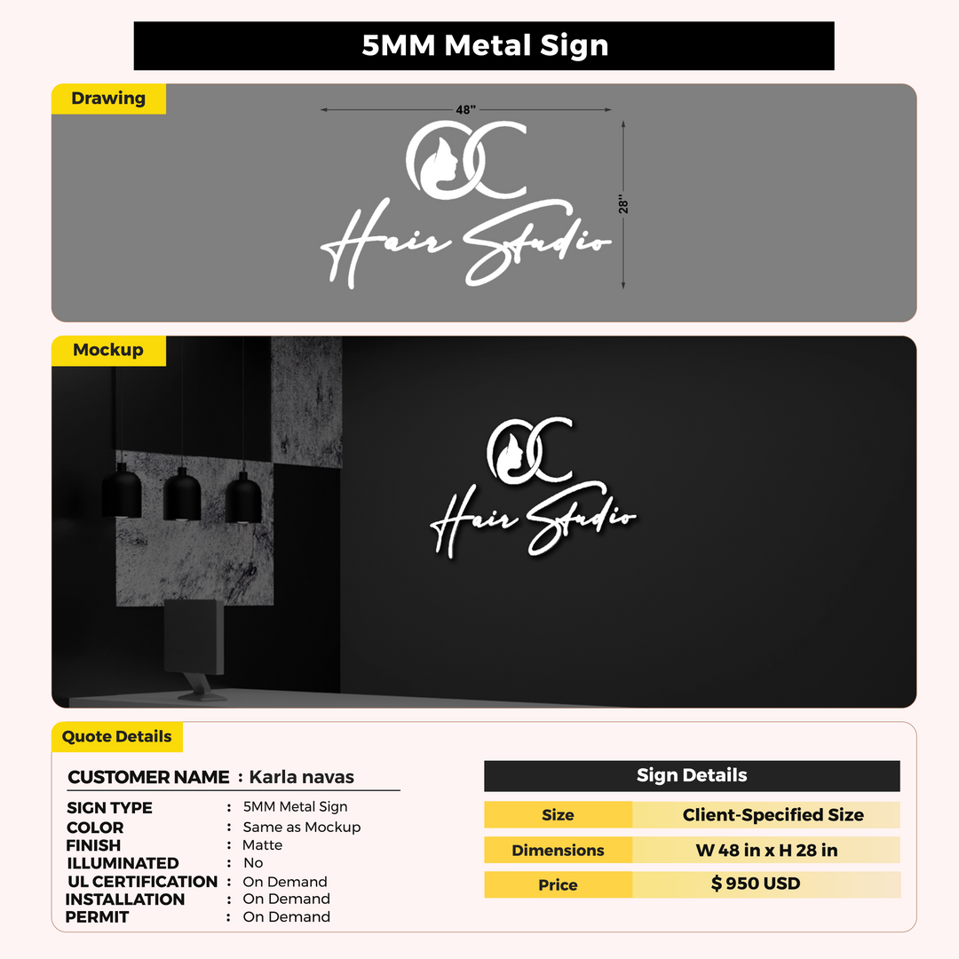 Customl Signs for Karla navas