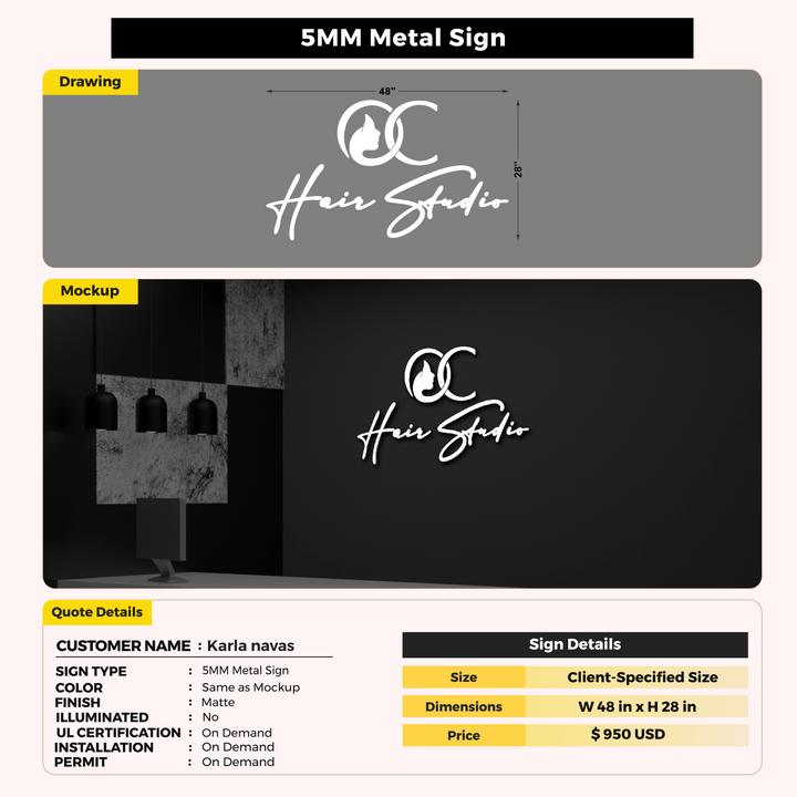 Customl Signs for Karla navas