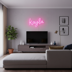 Kayla Name LED Neon Sign in customizable LED tubing, personalized wall-mounted name light décor by Neon.Shop for bedrooms, events, and gifts.