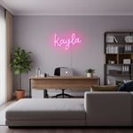 Kayla Name LED Neon Sign in customizable LED tubing, personalized wall-mounted name light décor by Neon.Shop for bedrooms, events, and gifts.
