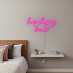 Keep Slaying Hun’ LED neon sign glowing brightly, ideal for beauty salons, glam rooms, and empowering home décor by Neon.Shop