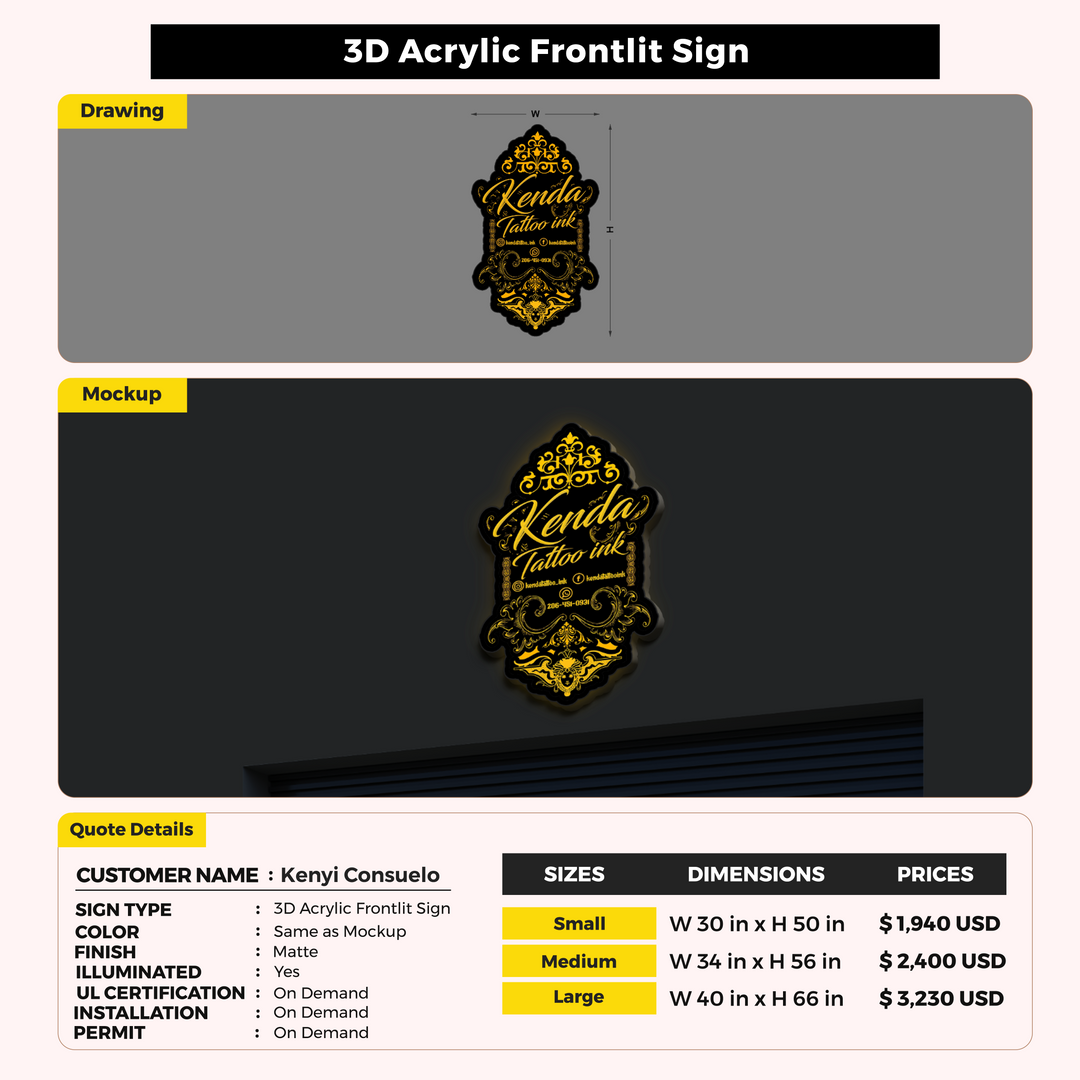 Custom Signs For Kenyi Consuelo zambrano