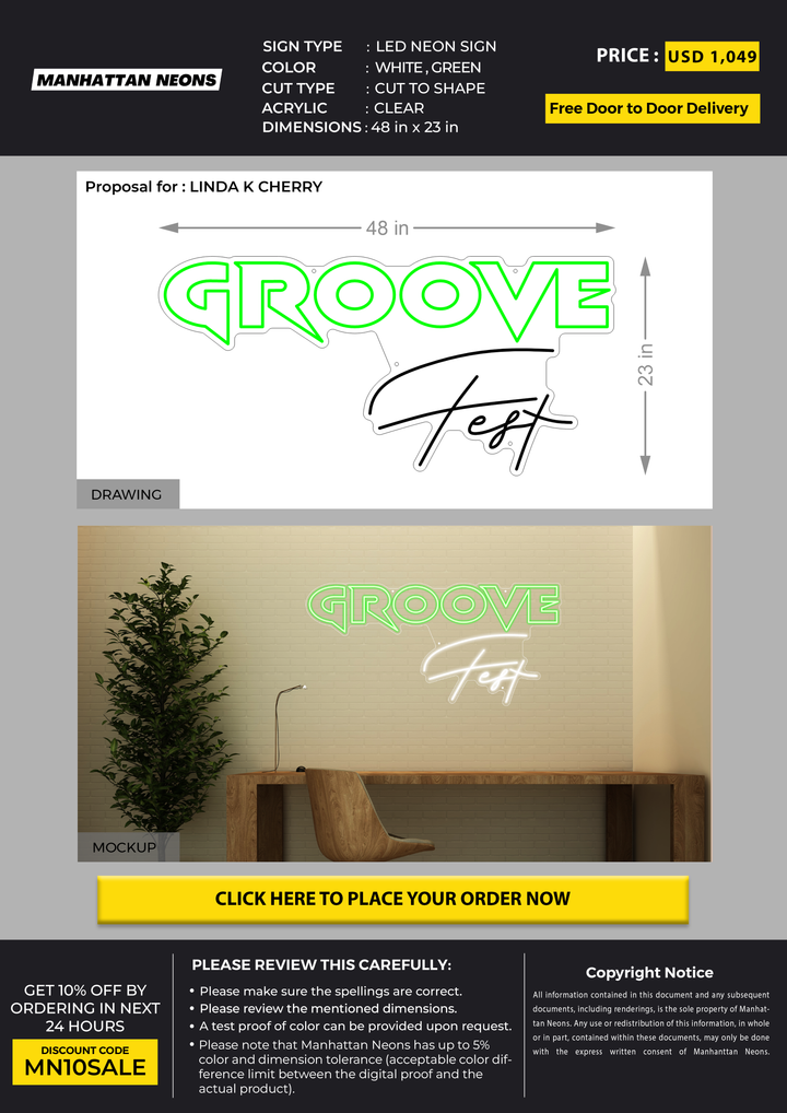 LED Neon Sign for LINDA K CHERRY