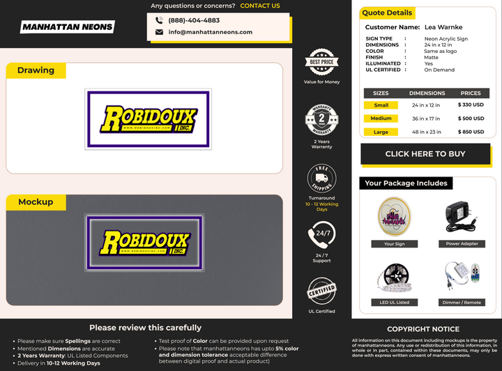 Neon Acrylic Sign for Lea Warnke