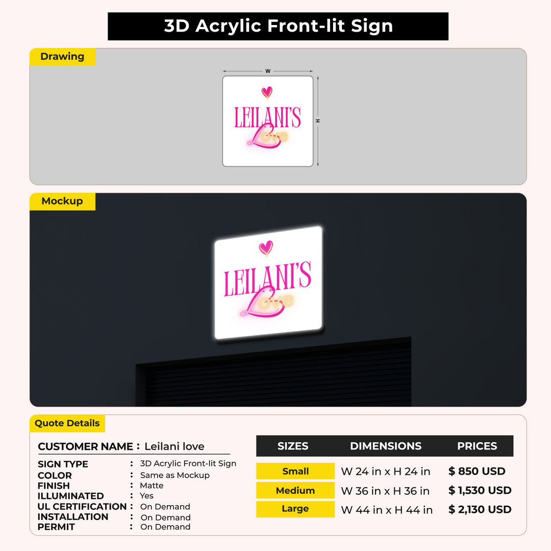 Custom Signs for Leilani love