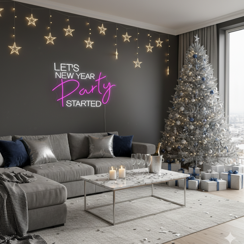 Let's New Year Party Started Neon sign