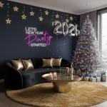 Let’s New Year Party Started LED Neon Sign by Neon.Shop for festive décor