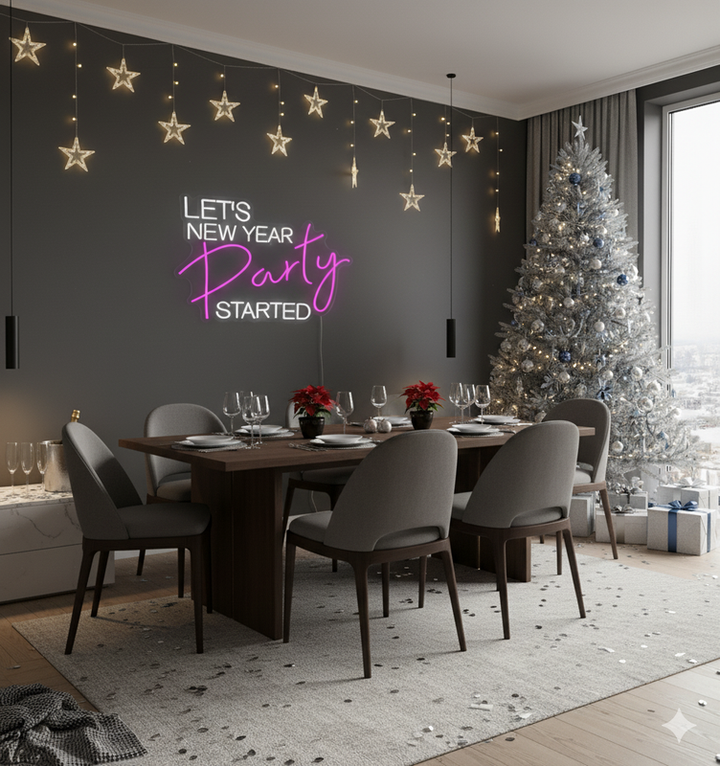 Let's New Year Party Started Neon sign