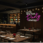 Let’s New Year Party Started LED Neon Sign by Neon.Shop for festive décor