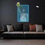 Liberty Enlightening the World UV Art LED Neon Sign with vibrant UV art glow, iconic LED wall décor by Neon.Shop