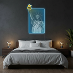 Liberty Enlightening the World UV Art LED Neon Sign with vibrant UV art glow, iconic LED wall décor by Neon.Shop