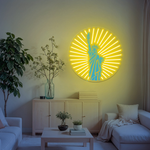 Liberty inspirational UV printed LED neon sign by Neon.Shop glowing on a wall as modern motivational neon décor
