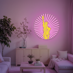Liberty inspirational UV printed LED neon sign by Neon.Shop glowing on a wall as modern motivational neon décor