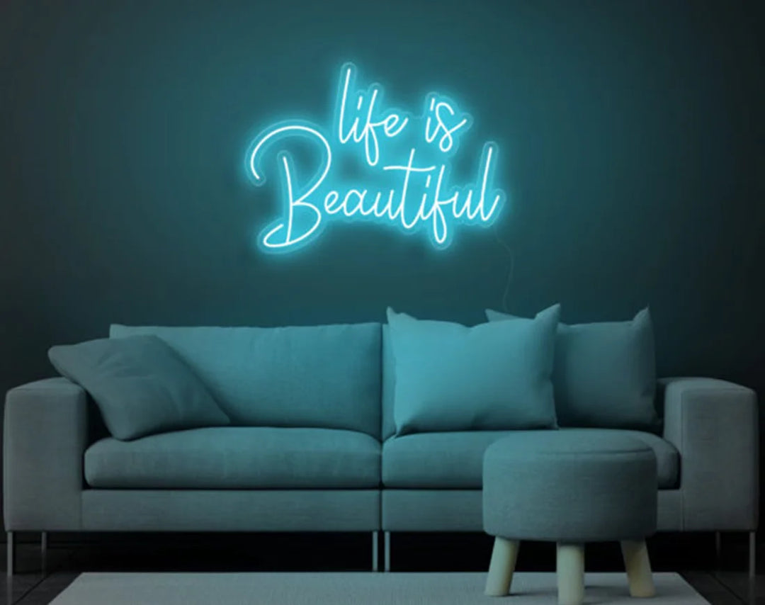 Life is Beautiful Valentine's Day Neon Sign