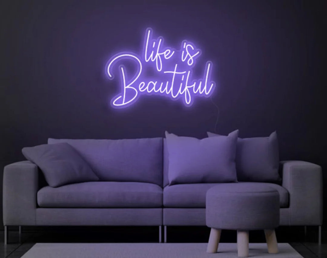 Life is Beautiful Valentine's Day Neon Sign