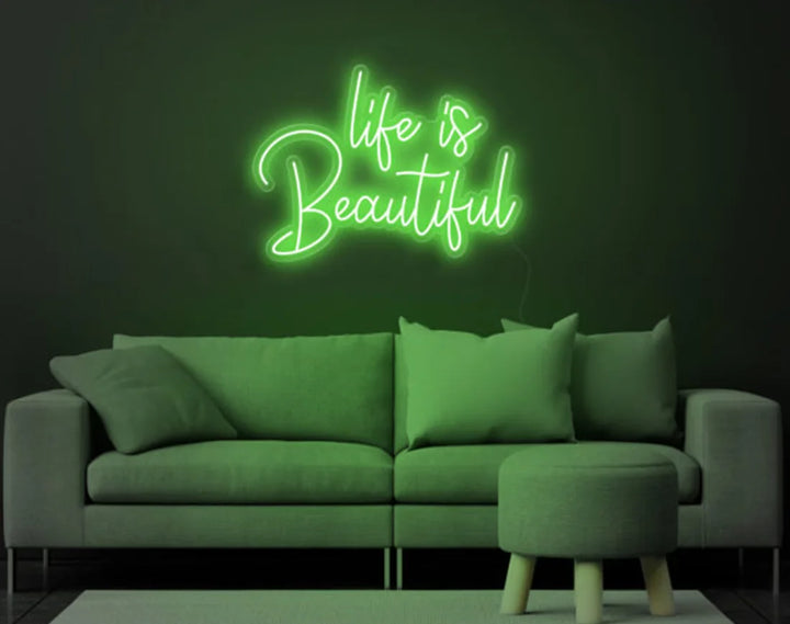 Life is Beautiful Valentine's Day Neon Sign