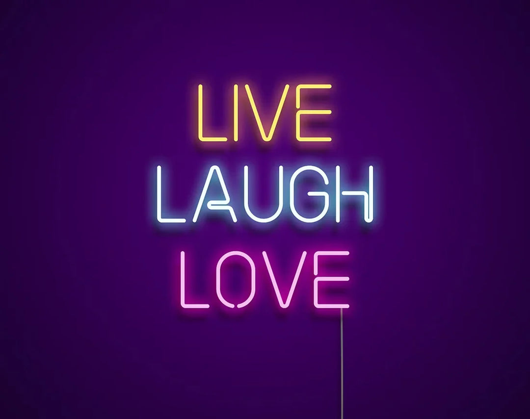 Live Laugh Love Valentine's Day Neon Sign by manhattanneons.com – A glowing reminder to cherish every moment.