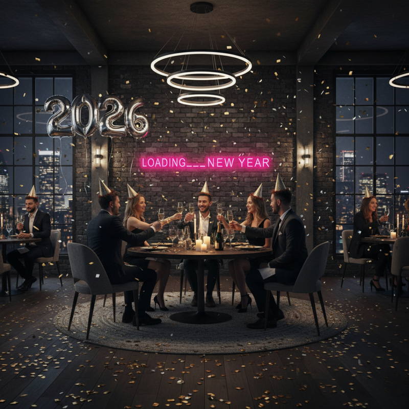 Loading… New Year Neon Sign glowing in bright LED from Neon.Shop