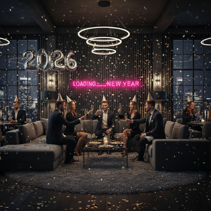 Loading… New Year Neon Sign glowing in bright LED from Neon.Shop