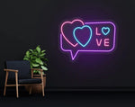 Love Found Online Couple Valentine’s Day neon sign glowing in vibrant LED lights, romantic wall décor by Neon.Shop