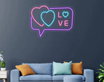 Love Found Online Couple Valentine’s Day neon sign glowing in vibrant LED lights, romantic wall décor by Neon.Shop