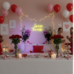 Love On The Rocks Valentine’s Day LED neon sign glowing in bold romantic tones, perfect for bedroom décor, home bars, Valentine’s gifts, and playful love-themed spaces by Neon.Shop.