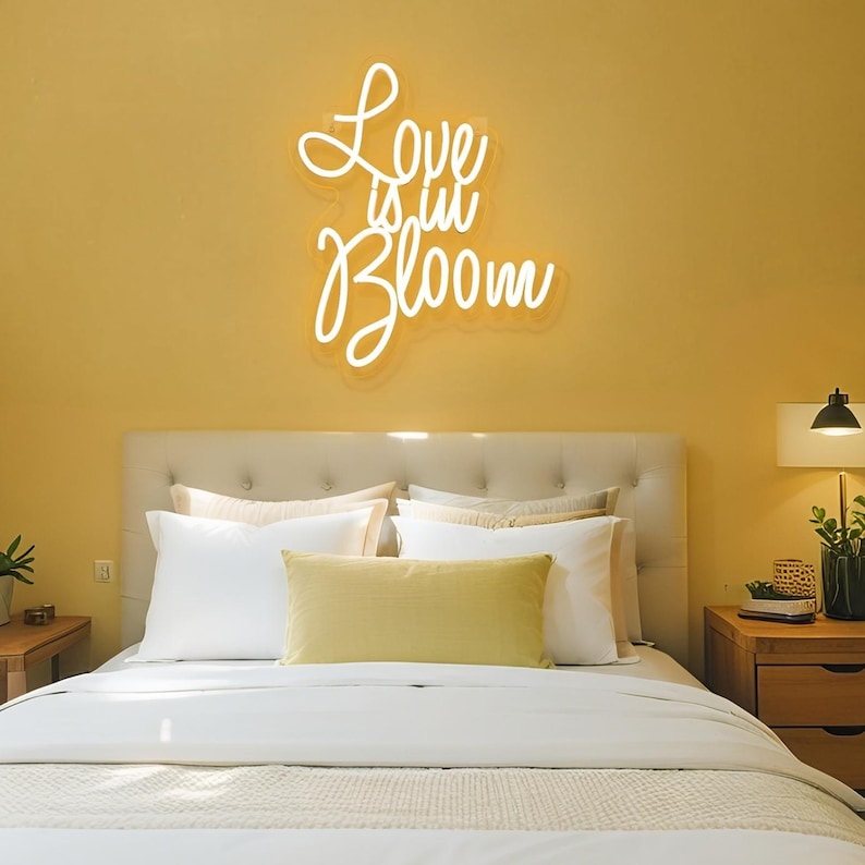 Love Is in Bloom wedding reception LED neon sign by Neon.Shop