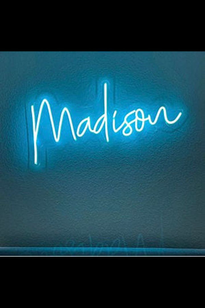 MADISON LED Neon Sign by Neon.Shop for bedrooms, nurseries, studios, and modern home décor.