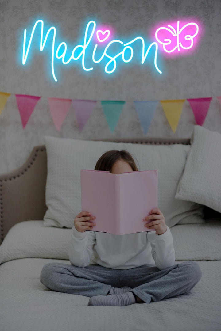 MADISON LED Neon Sign by Neon.Shop for bedrooms, nurseries, studios, and modern home décor.
