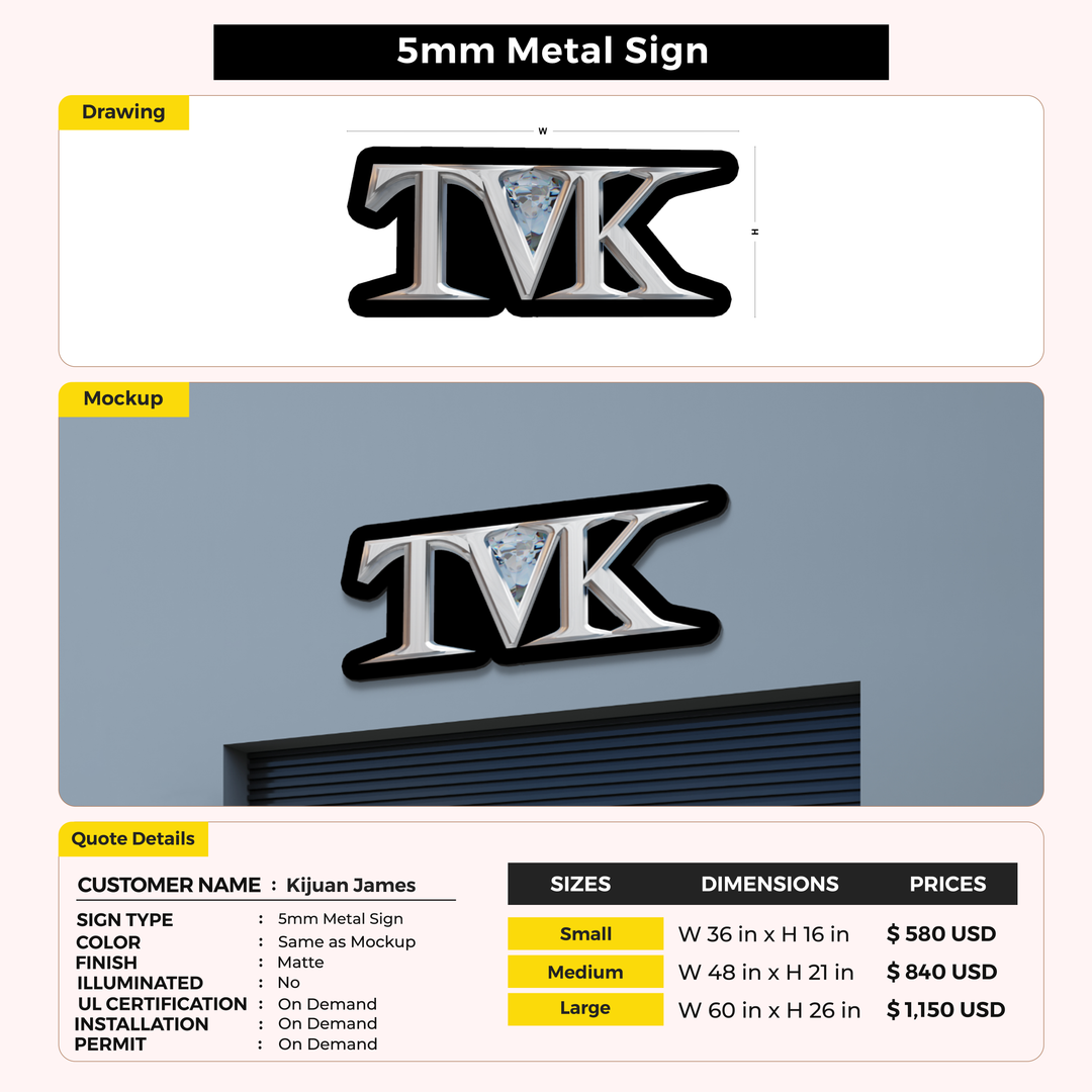 Business signage for Kijuan James