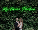 MY FOREVER Valentine’s Day neon sign glowing in warm LED light, romantic wall décor by Neon.Shop