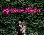 MY FOREVER Valentine’s Day neon sign glowing in warm LED light, romantic wall décor by Neon.Shop